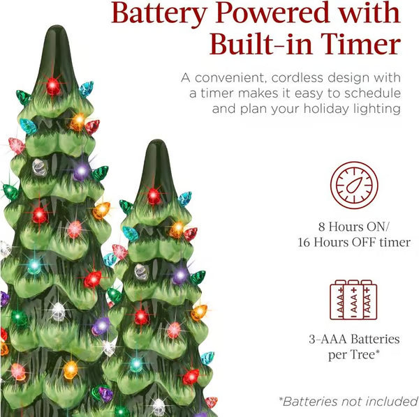 🏆Flash Sale⚡ 50K+ SOLD! Almost Gone-💥Retro Hand-Painted Tabletop Christmas Trees🎄