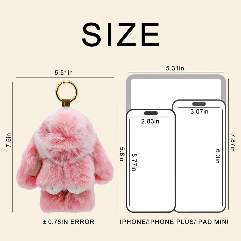 Bunny LuLu Handmade Soft Bunny PomPom Keychain with Designed Tin Box β Adorable Charm for Bags, Phones, and Keys in 14 Colors Hot Pink VNP
