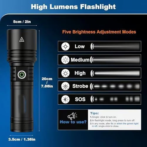 Fathers Day Giftš„Strong Flashlight Camping Light