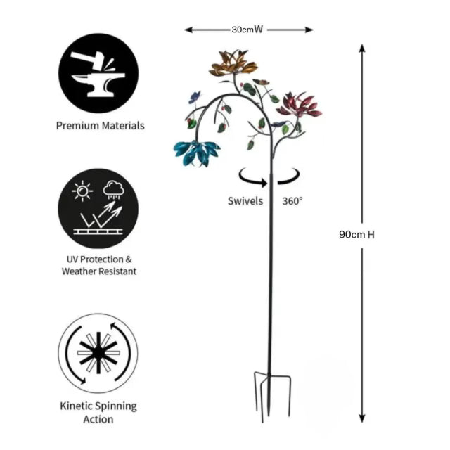 π₯π₯70% OFF -Beautiful Summer Multi Colored Flowers Wind Spinner