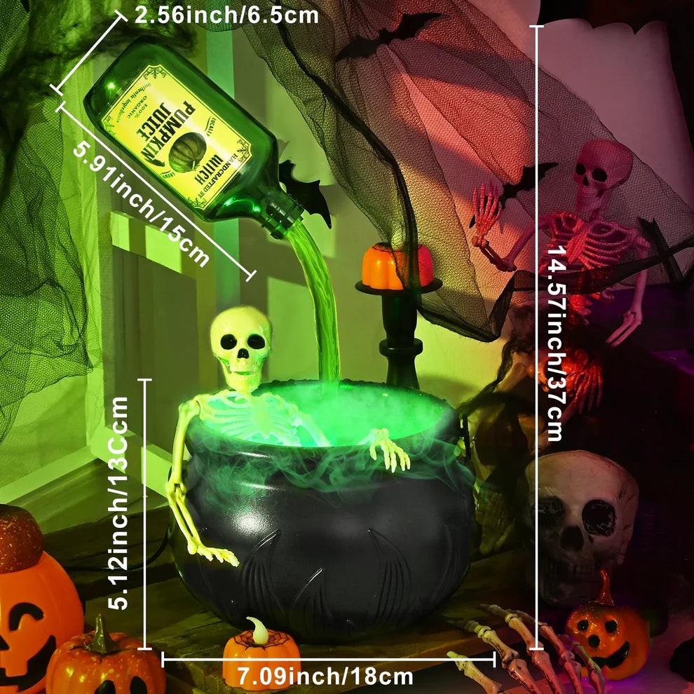 "Magic Floating Potion Cauldron Diffuser – Halloween Decor with Fog & LED Lights"