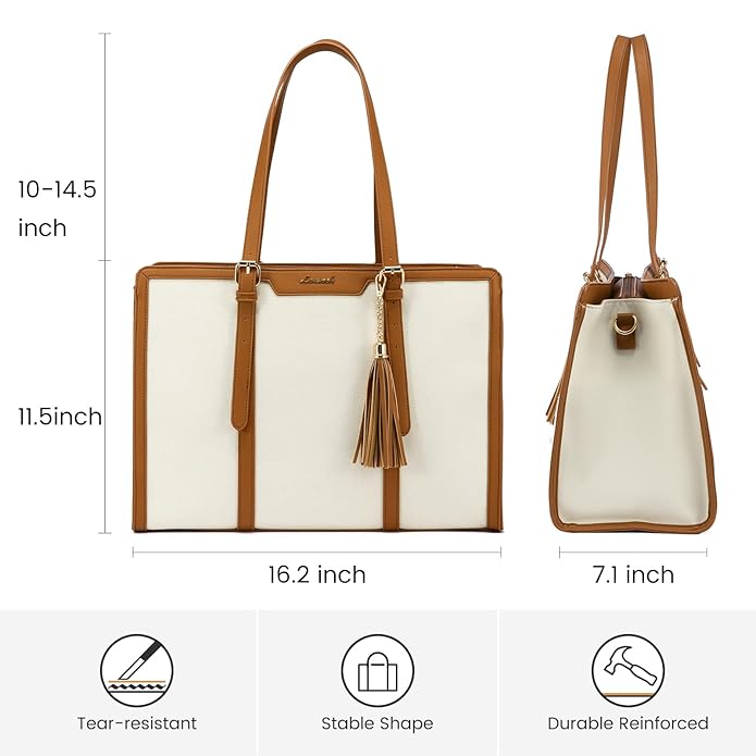 Laptop Bag for Women 17 inch Lightweight Canvas Laptop Tote Bag