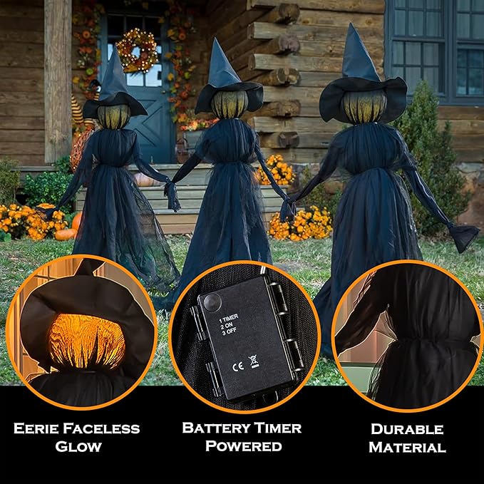 🔥Last Day 49% OFF🎃2025 Halloween Sale 🧙♀️Lighted Halloween Witch Stakes VNP