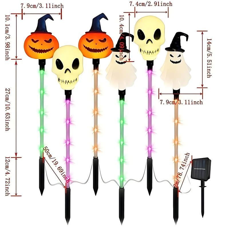 🔥Halloween Early Discount 49% Off🔥A Set Of 6 Pcs, Halloween Solar Garden Lights VNP