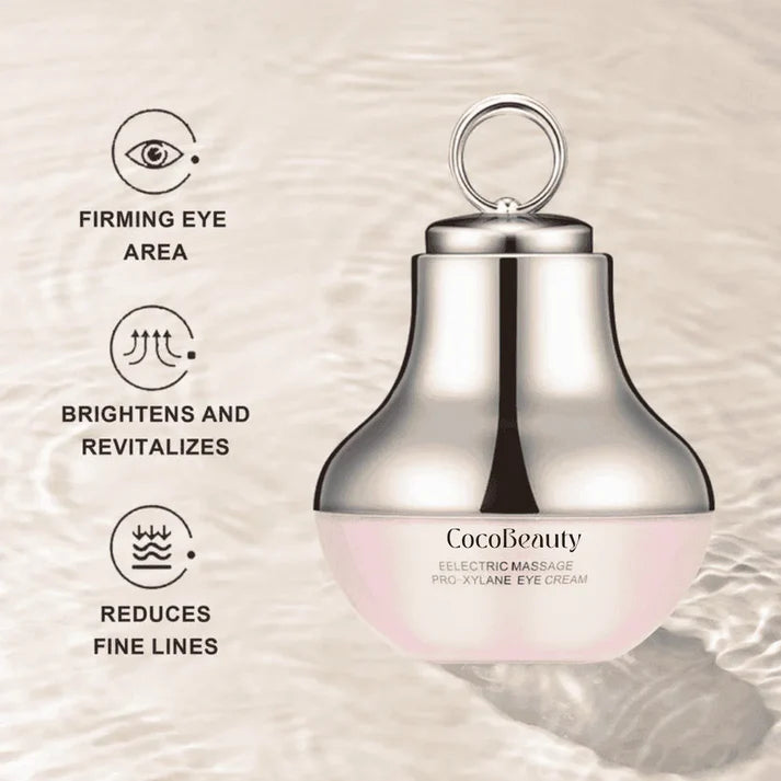 Light Eye Massage Creamwith Caffeine & Hyaluronic Acid for Dark Circles Firming Fine Lines Hydrating Moisturizing Radiant Skin Care with Red Light Micro-Vibration Head