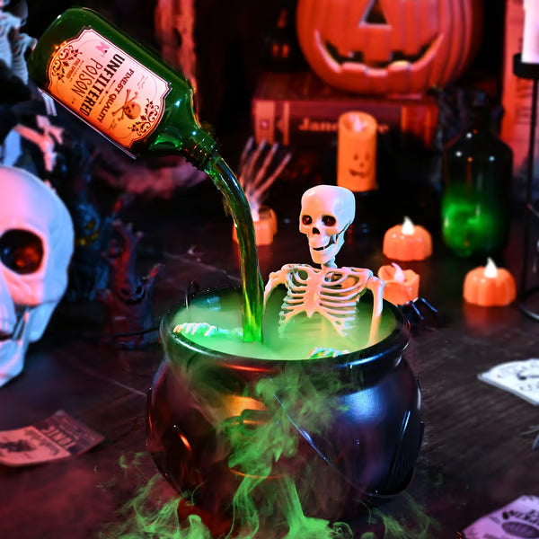 "Magic Floating Potion Cauldron Diffuser – Halloween Decor with Fog & LED Lights"