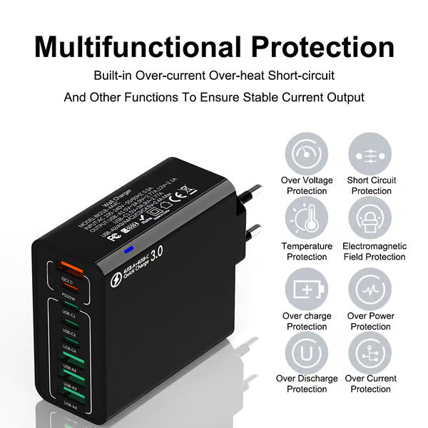 🔥🔥8 in 1 Waterproof Ports USB Fast Charger