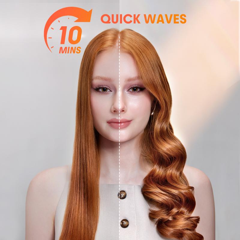 Auto Curling Iron with 3 Heat Levels, 2-Way Spin & Anti-Burn Design