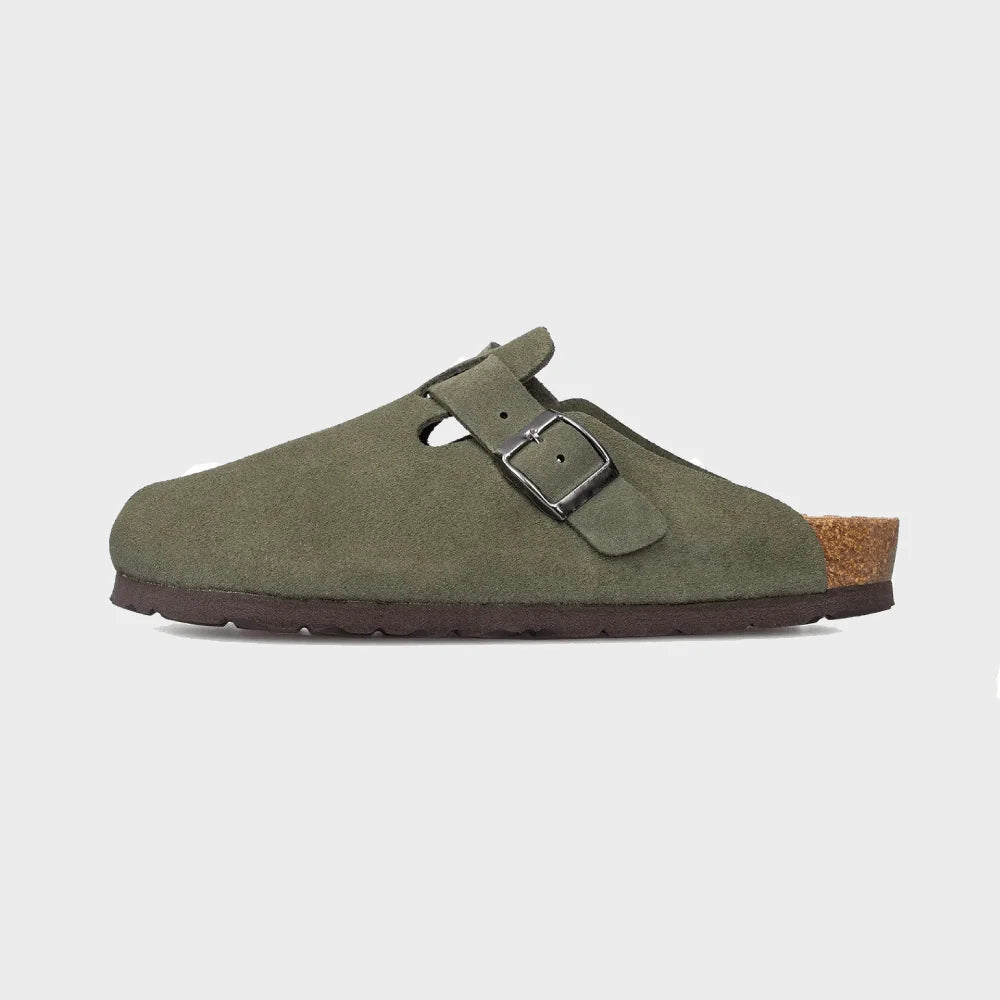 Classic Round-Toe Cork Clogs – Casual Suede Slip-Ons for Men & Women