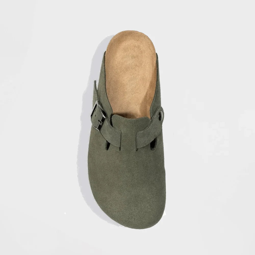 Classic Round-Toe Cork Clogs – Casual Suede Slip-Ons for Men & Women