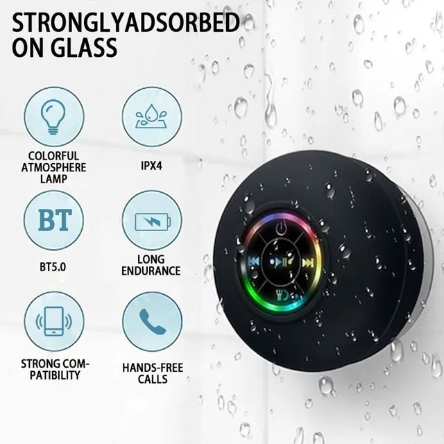 π₯ Hot 2025 π₯ Mini Waterproof Bluetooth Speaker with LED For Bathroom