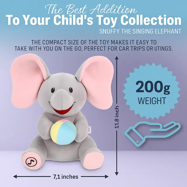 Cute Hide and Seek Elephant Plush Doll with Music