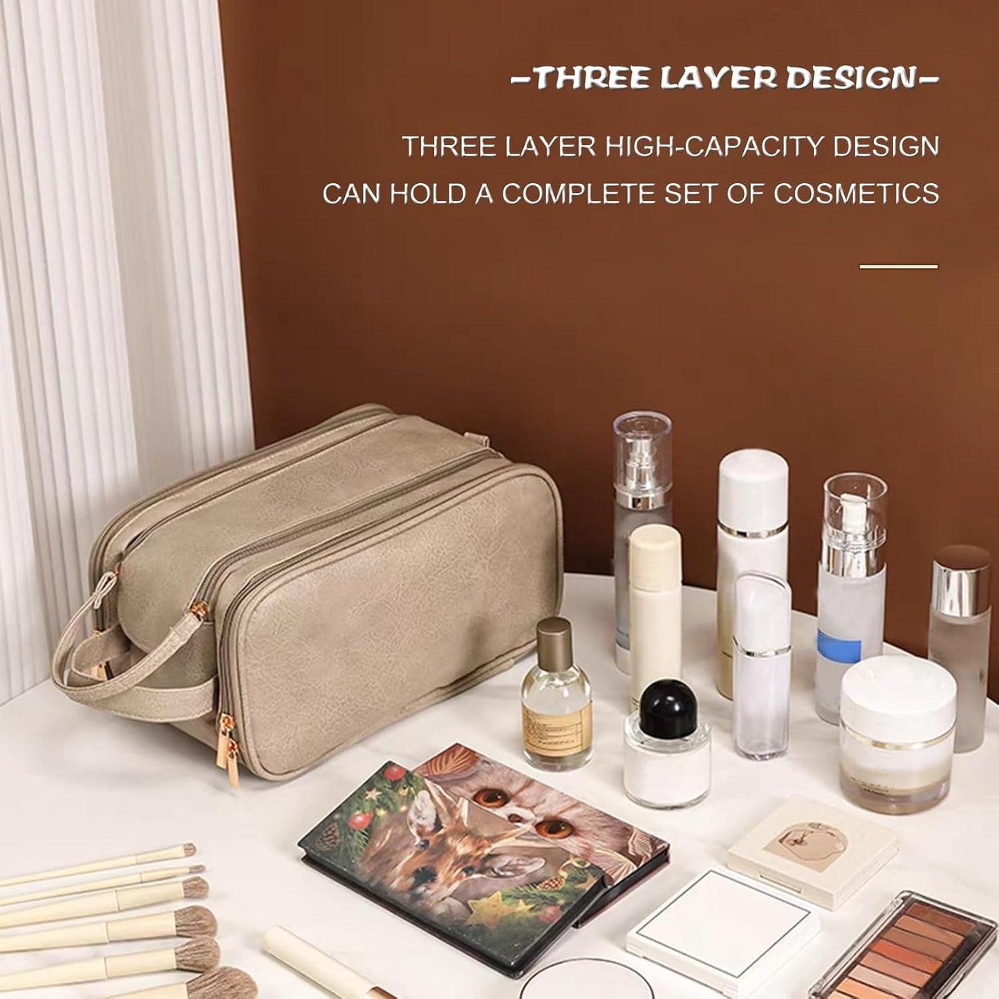 Portable Makeup Bag, Back To School, Fall Large Capacity Cosmetic Storage Bag, Travel Accessories, Travel Essentials, Zipper Makeup Organizer Pouch, Versatile Storage Stationery, Cosmetics Organizer, Brush Pouch, Vanity Bag Organizer, Makeup Bag Set