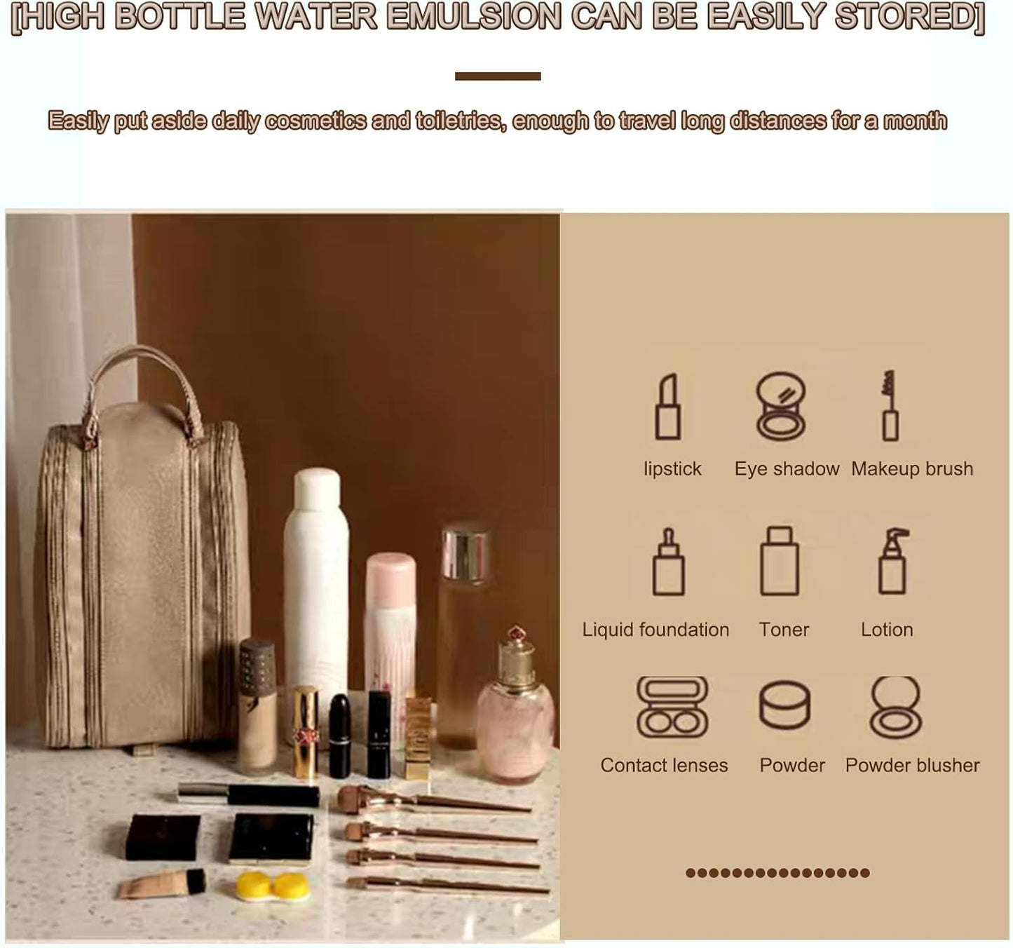 Portable Makeup Bag, Back To School, Fall Large Capacity Cosmetic Storage Bag, Travel Accessories, Travel Essentials, Zipper Makeup Organizer Pouch, Versatile Storage Stationery, Cosmetics Organizer, Brush Pouch, Vanity Bag Organizer, Makeup Bag Set