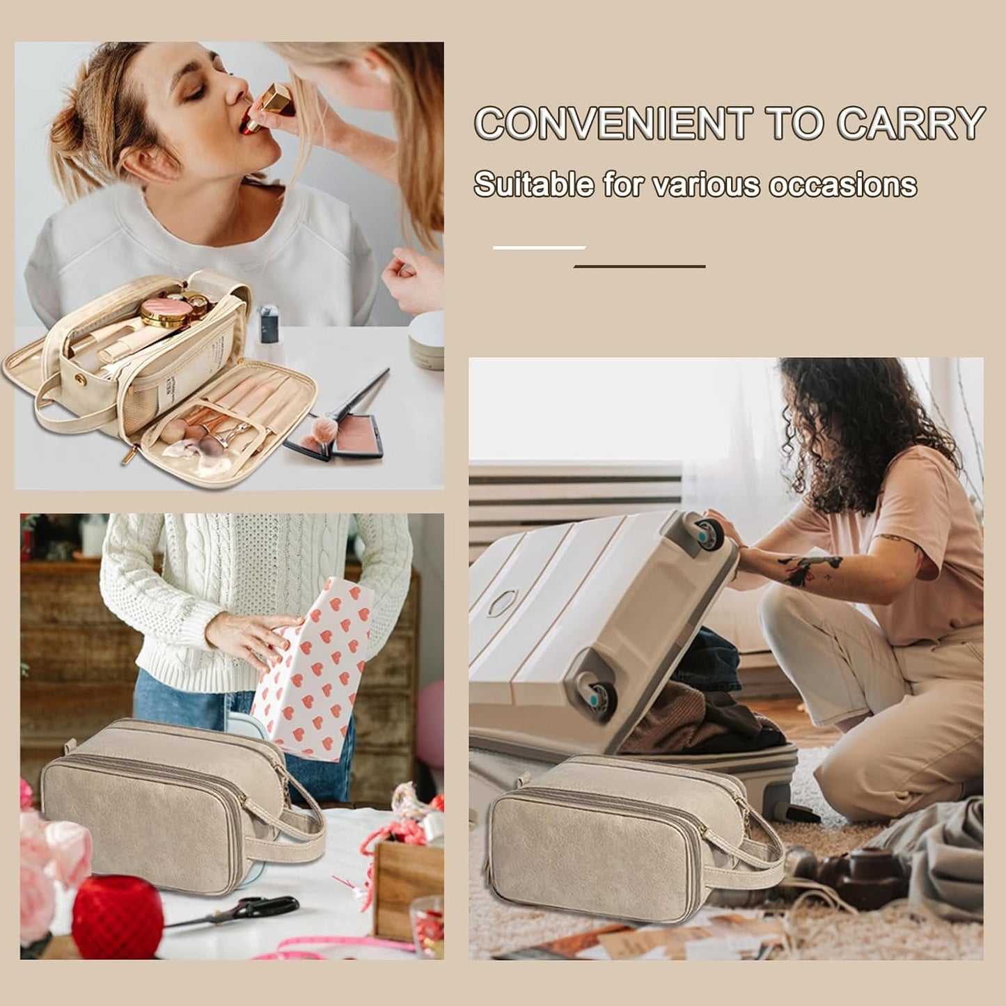 Portable Makeup Bag, Back To School, Fall Large Capacity Cosmetic Storage Bag, Travel Accessories, Travel Essentials, Zipper Makeup Organizer Pouch, Versatile Storage Stationery, Cosmetics Organizer, Brush Pouch, Vanity Bag Organizer, Makeup Bag Set
