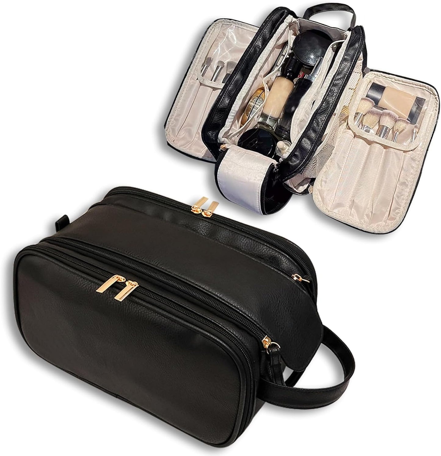 Portable Makeup Bag, Back To School, Fall Large Capacity Cosmetic Storage Bag, Travel Accessories, Travel Essentials, Zipper Makeup Organizer Pouch, Versatile Storage Stationery, Cosmetics Organizer, Brush Pouch, Vanity Bag Organizer, Makeup Bag Set