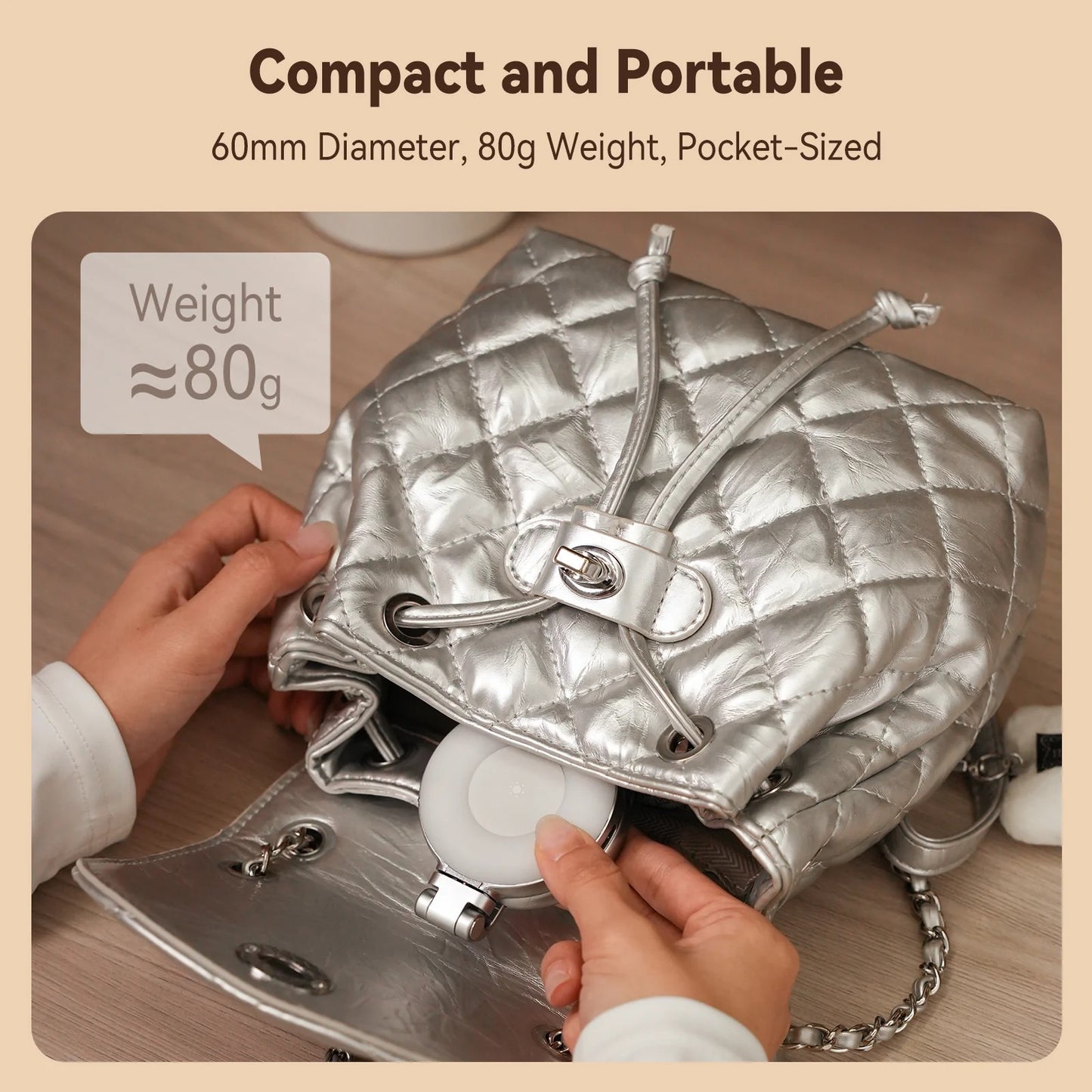 TELESIN Magnetic Selfie Light with Built-in Makeup Mirror
