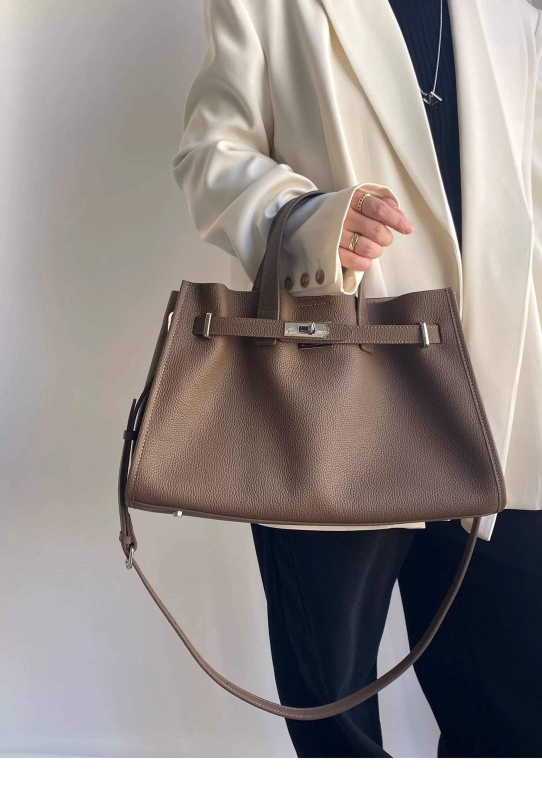 Urban Luxe — Genuine Leather Power Tote. Women’s shoulder bag