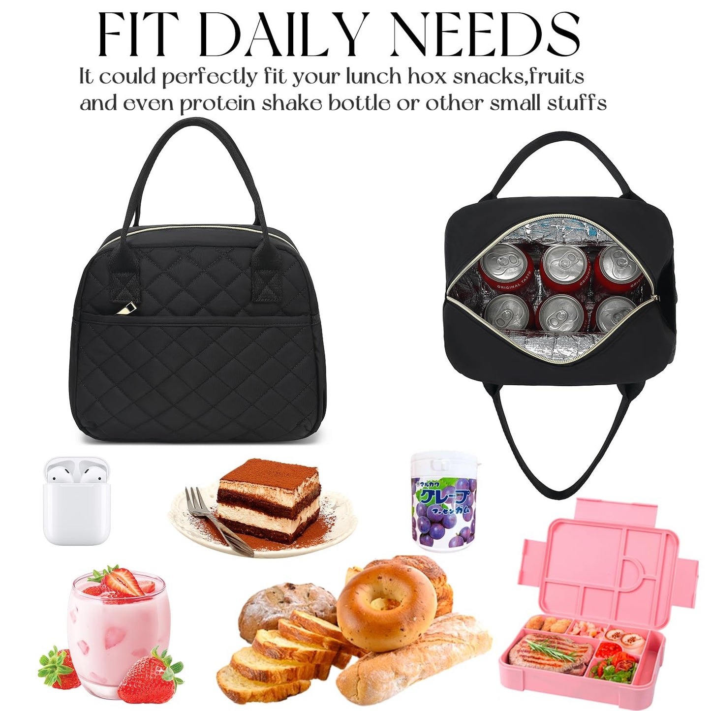 Insulated Lunch Bag for Women Men Large Reusable Lunch Box Adult Leakproof Portable Cooler Tote Bags for Work Picnic VNP