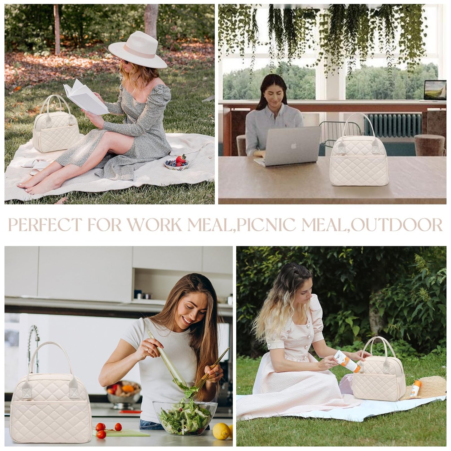 Insulated Lunch Bag for Women Men Large Reusable Lunch Box Adult Leakproof Portable Cooler Tote Bags for Work Picnic VNP