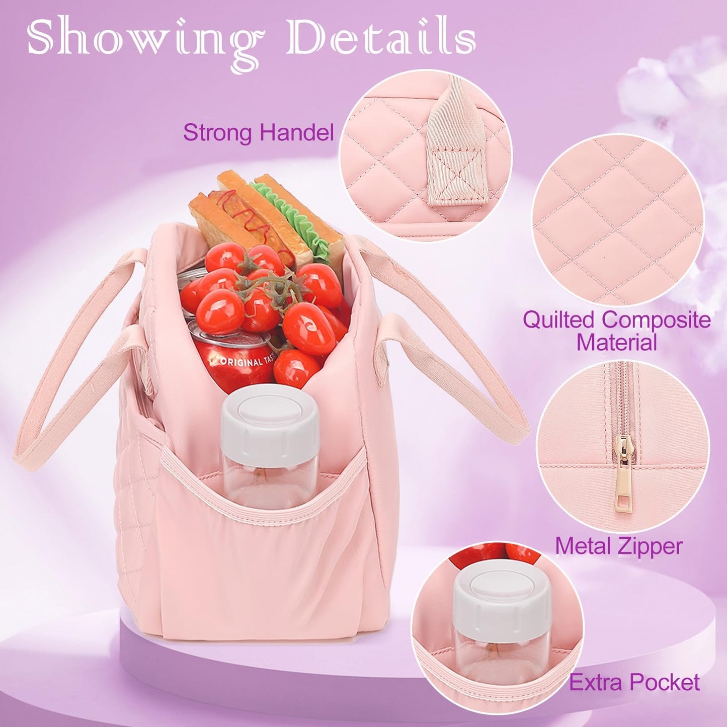 Insulated Lunch Bag for Women Men Large Reusable Lunch Box Adult Leakproof Portable Cooler Tote Bags for Work Picnic VNP
