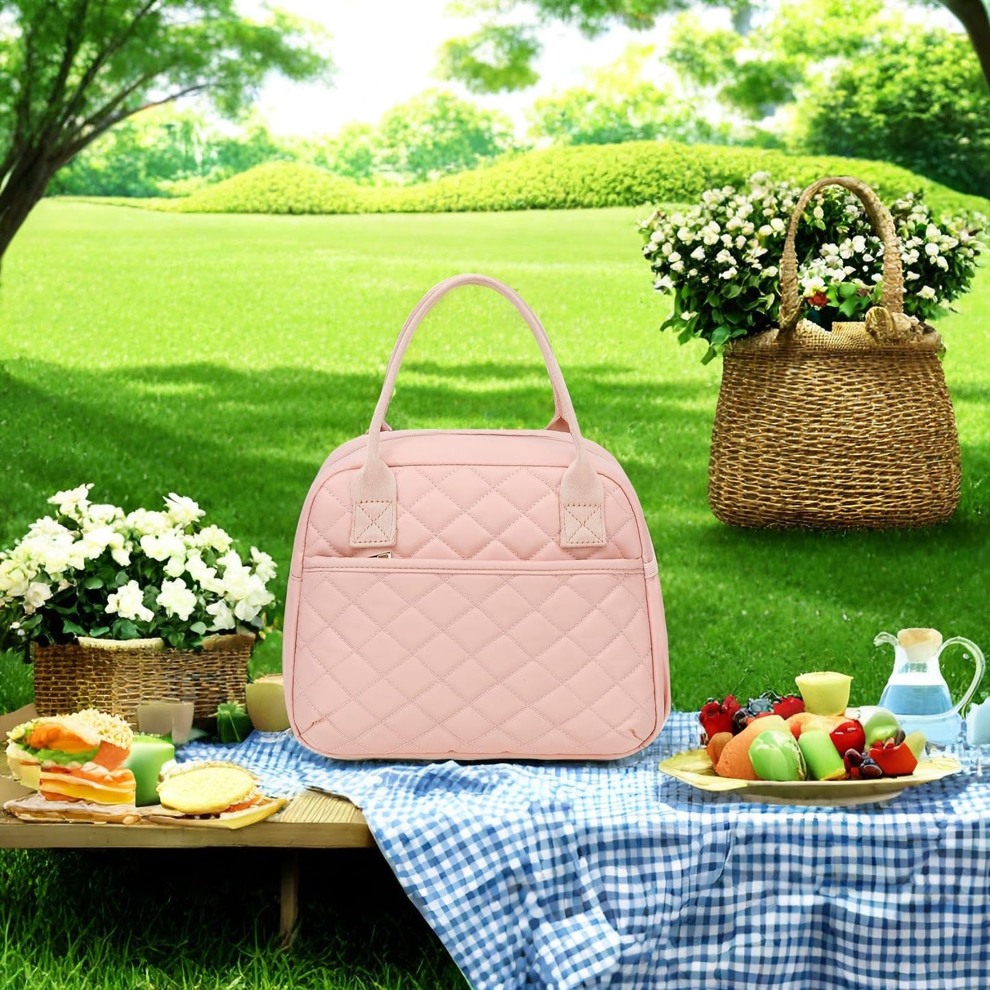 Insulated Lunch Bag for Women Men Large Reusable Lunch Box Adult Leakproof Portable Cooler Tote Bags for Work Picnic VNP