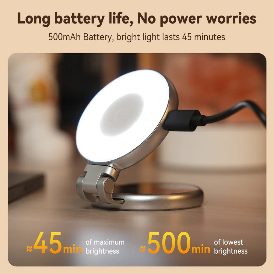 TELESIN Magnetic Selfie Light with Built-in Makeup Mirror