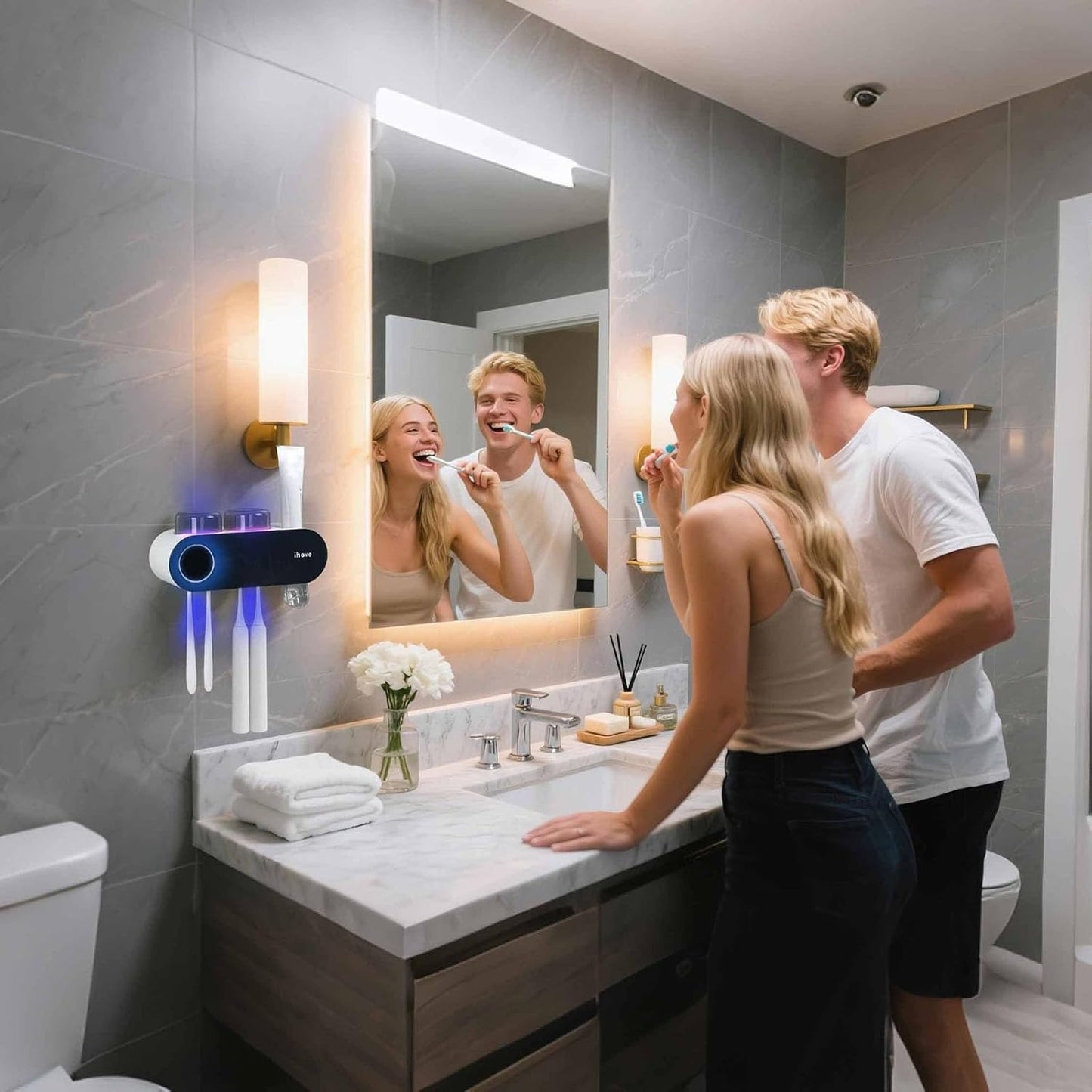 Smart UV Toothbrush Sterilizer & Organizer – “ihave” Wall-Mounted Solution for the Whole Family