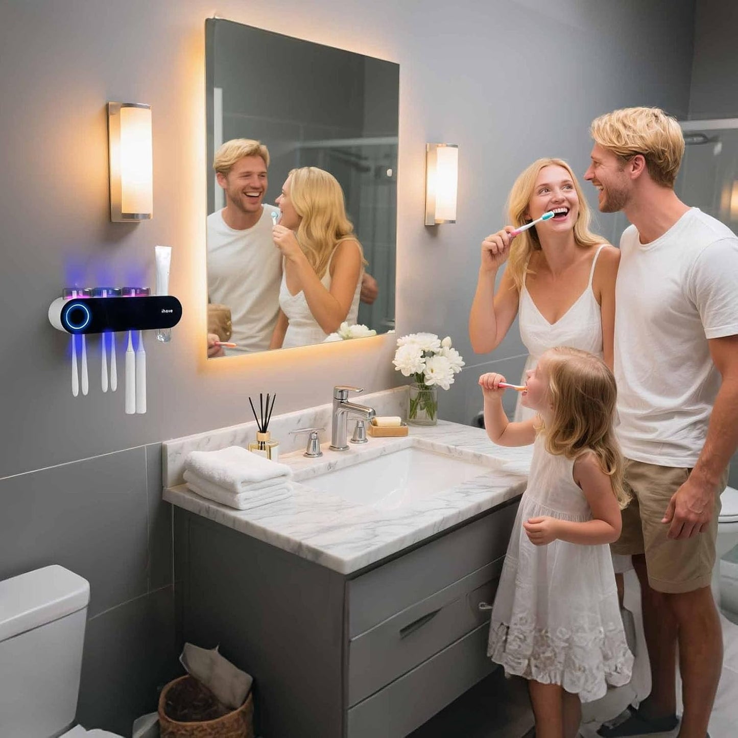 Smart UV Toothbrush Sterilizer & Organizer – “ihave” Wall-Mounted Solution for the Whole Family
