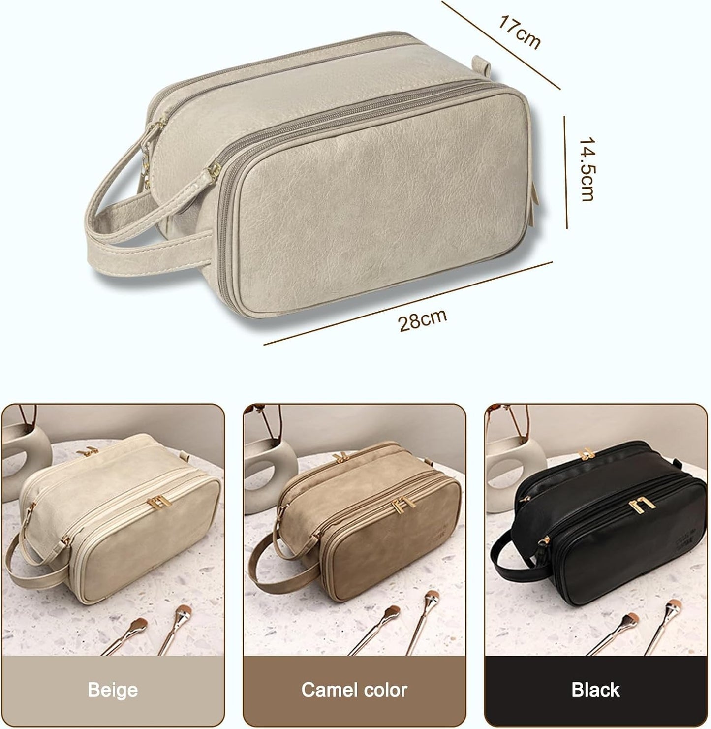 Portable Makeup Bag, Back To School, Fall Large Capacity Cosmetic Storage Bag, Travel Accessories, Travel Essentials, Zipper Makeup Organizer Pouch, Versatile Storage Stationery, Cosmetics Organizer, Brush Pouch, Vanity Bag Organizer, Makeup Bag Set