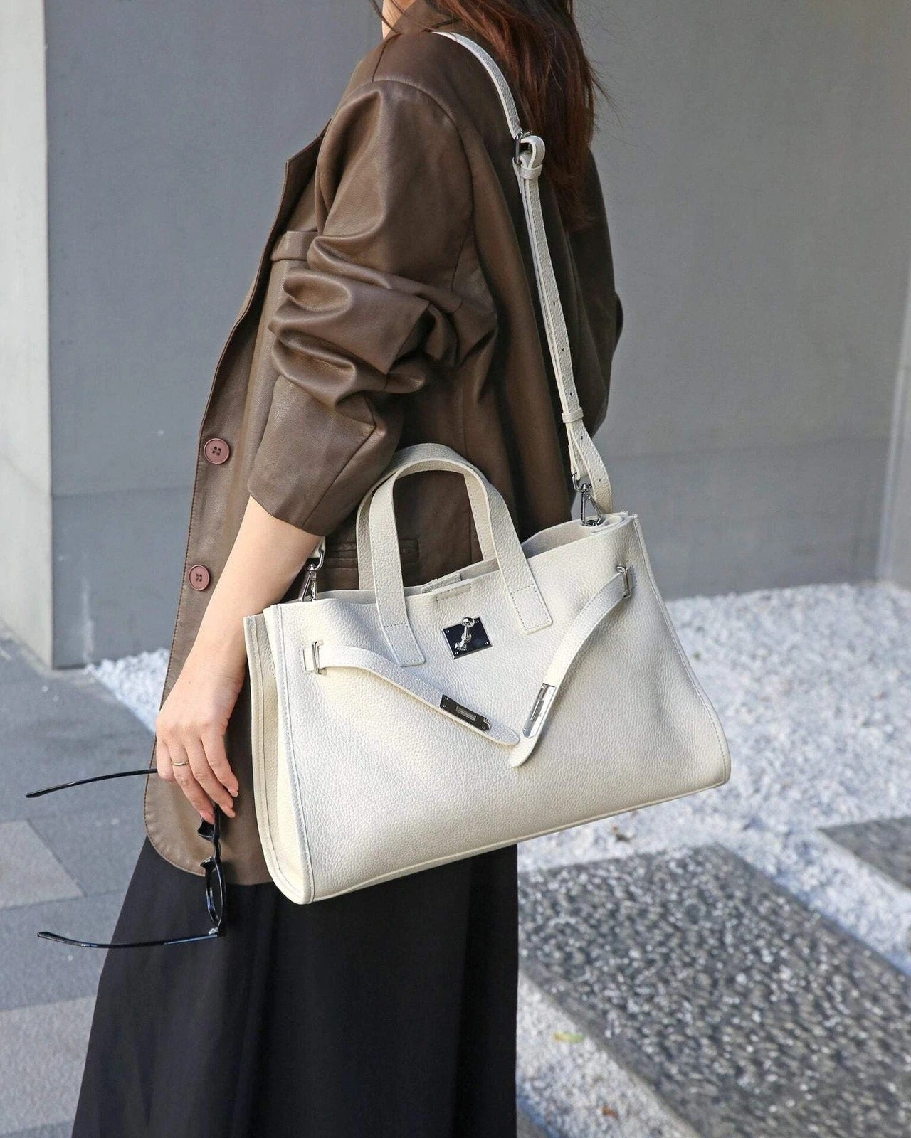 Urban Luxe — Genuine Leather Power Tote. Women’s shoulder bag
