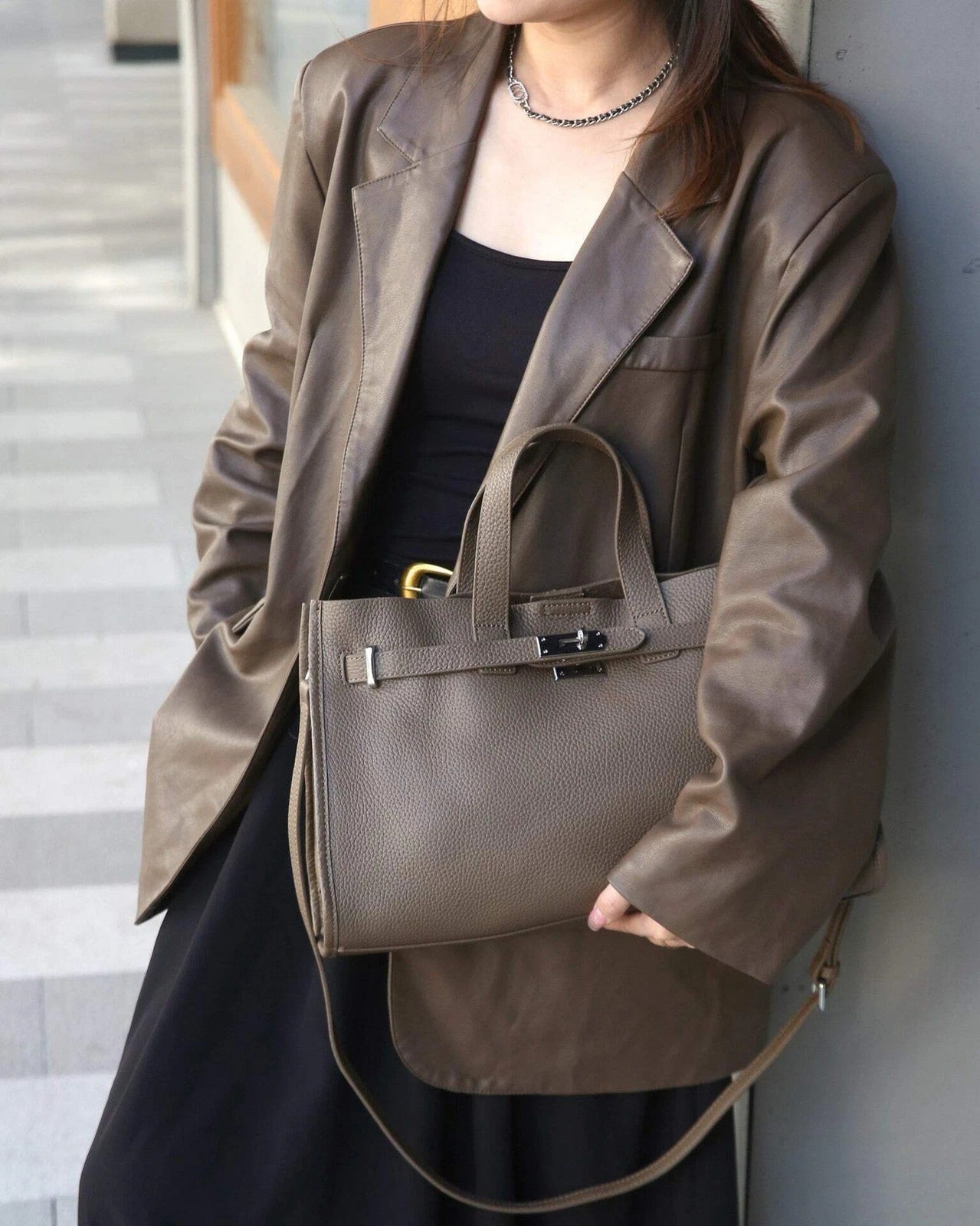 Urban Luxe — Genuine Leather Power Tote. Women’s shoulder bag