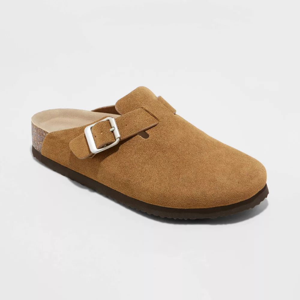 Classic Round-Toe Cork Clogs – Casual Suede Slip-Ons for Men & Women
