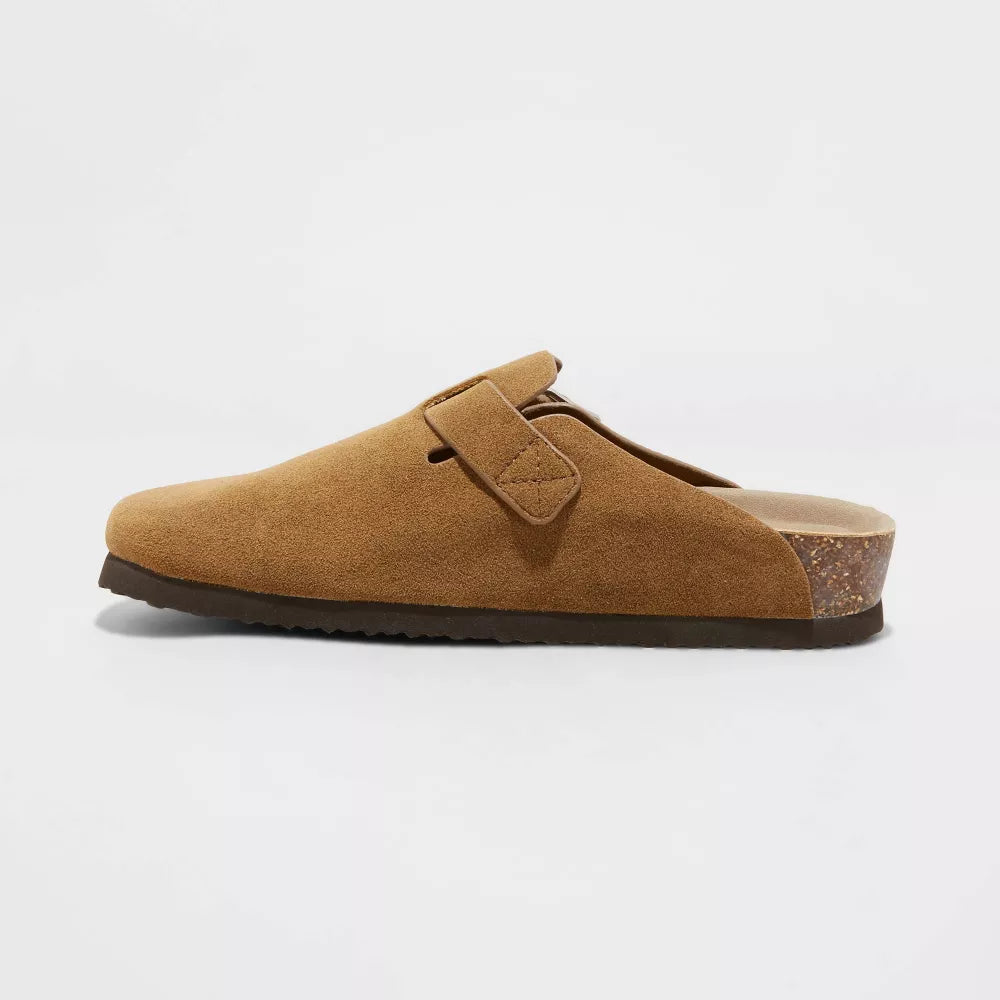 Classic Round-Toe Cork Clogs – Casual Suede Slip-Ons for Men & Women