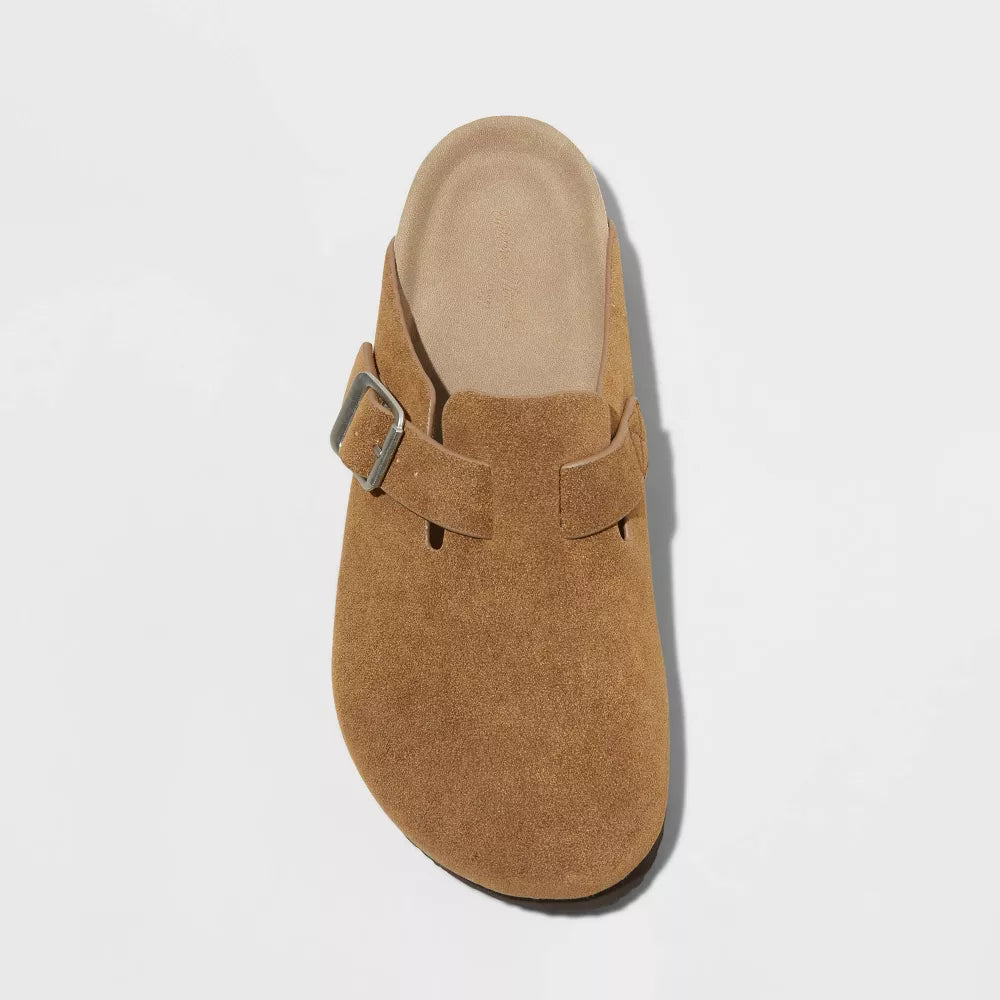 Classic Round-Toe Cork Clogs – Casual Suede Slip-Ons for Men & Women