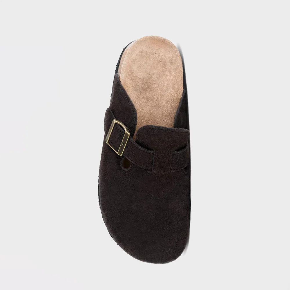 Classic Round-Toe Cork Clogs – Casual Suede Slip-Ons for Men & Women