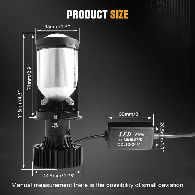 Mini Universal Projector LED Headlight - For all bikes and all cars