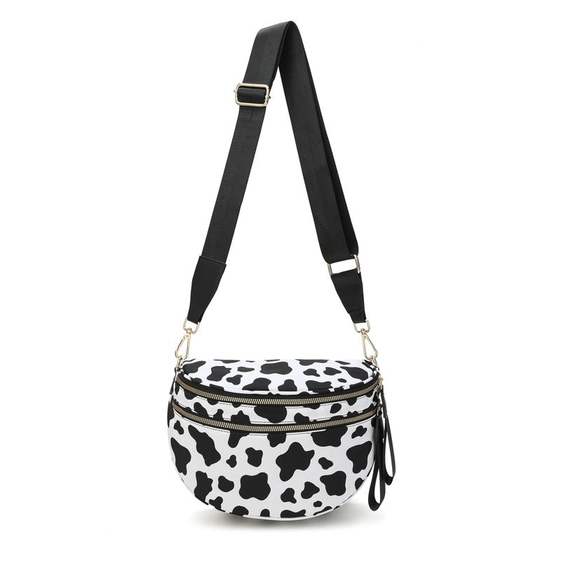 New Version šLimited Time Discountš„Black and White Checkered Nylon Bum Bag