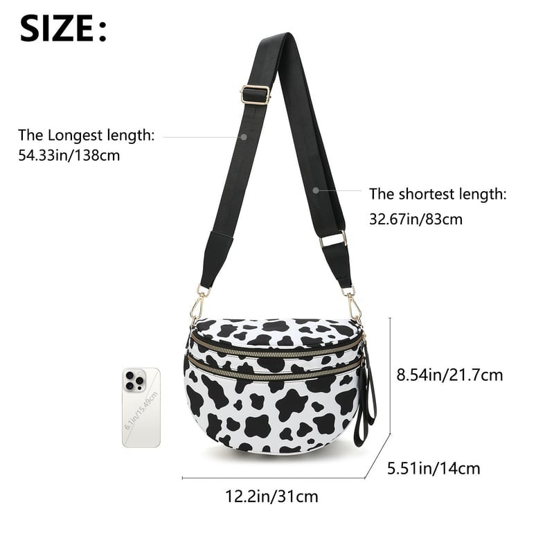 New Version šLimited Time Discountš„Black and White Checkered Nylon Bum Bag