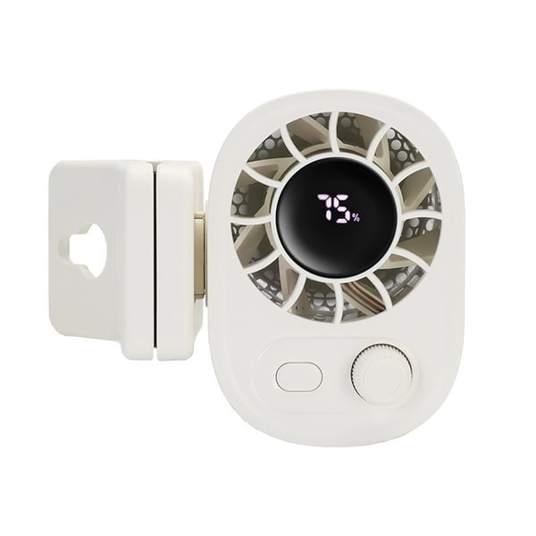 Premium Tech Car Clip-On Fan – 360° Rotation, 100 Speeds, LED Display, USB Rechargeable (1800mAh)