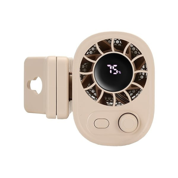 Premium Tech Car Clip-On Fan – 360° Rotation, 100 Speeds, LED Display, USB Rechargeable (1800mAh)