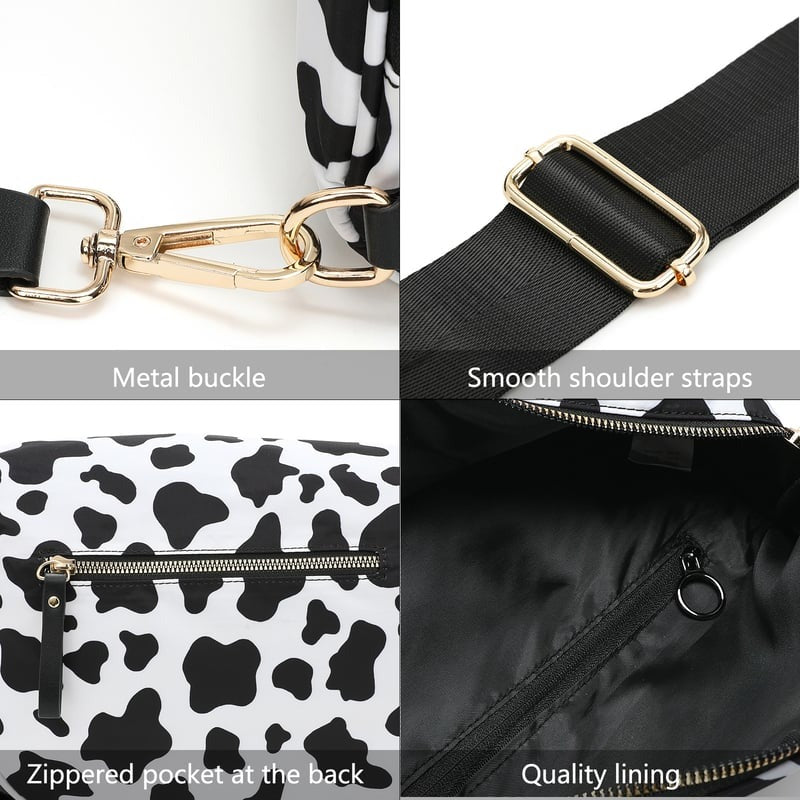 New Version šLimited Time Discountš„Black and White Checkered Nylon Bum Bag