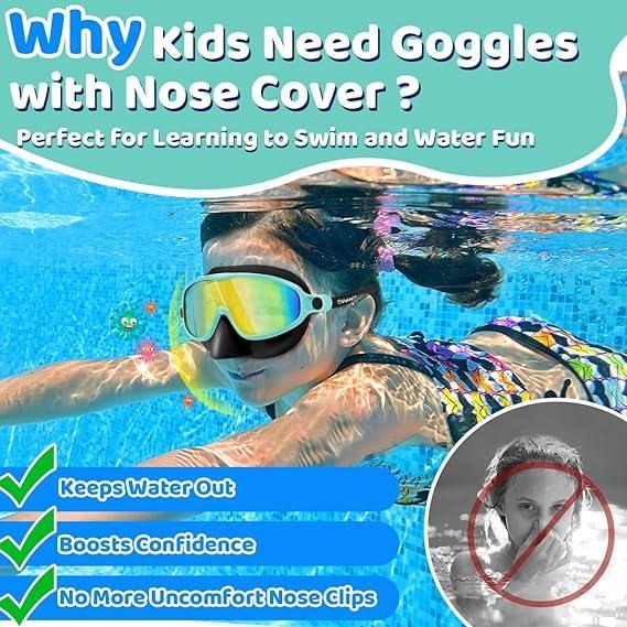 🥽 Kids Swimming Goggles 6–16 Years – UV & Anti-Fog, Leak-Proof, Wide View