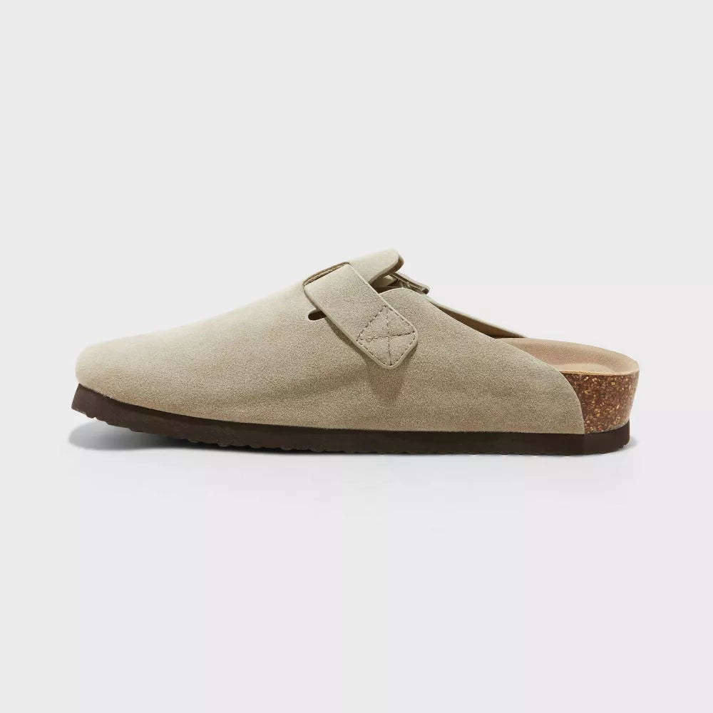 Classic Round-Toe Cork Clogs – Casual Suede Slip-Ons for Men & Women