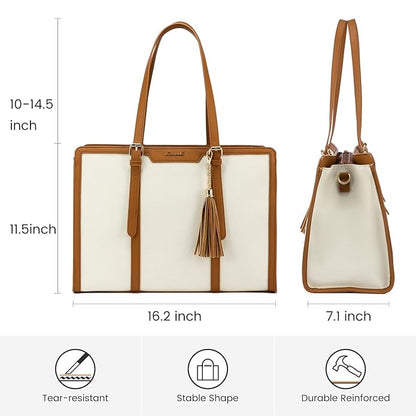 Laptop Bag for Women 17 inch Lightweight Canvas Laptop Tote Bag
