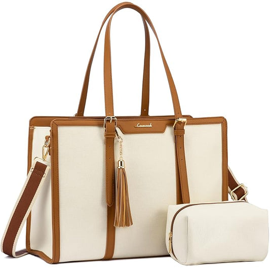 Laptop Bag for Women 17 inch Lightweight Canvas Laptop Tote Bag