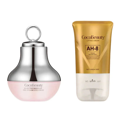 Light Eye Massage Creamwith Caffeine & Hyaluronic Acid for Dark Circles Firming Fine Lines Hydrating Moisturizing Radiant Skin Care with Red Light Micro-Vibration Head