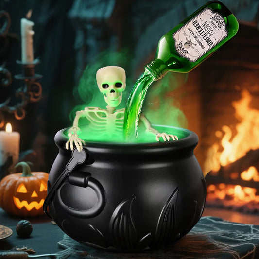 "Magic Floating Potion Cauldron Diffuser – Halloween Decor with Fog & LED Lights"