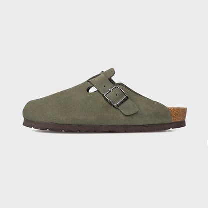 Classic Round-Toe Cork Clogs – Casual Suede Slip-Ons for Men & Women