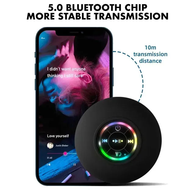 🔥 Hot 2025 🔥 Mini Waterproof Bluetooth Speaker with LED For Bathroom